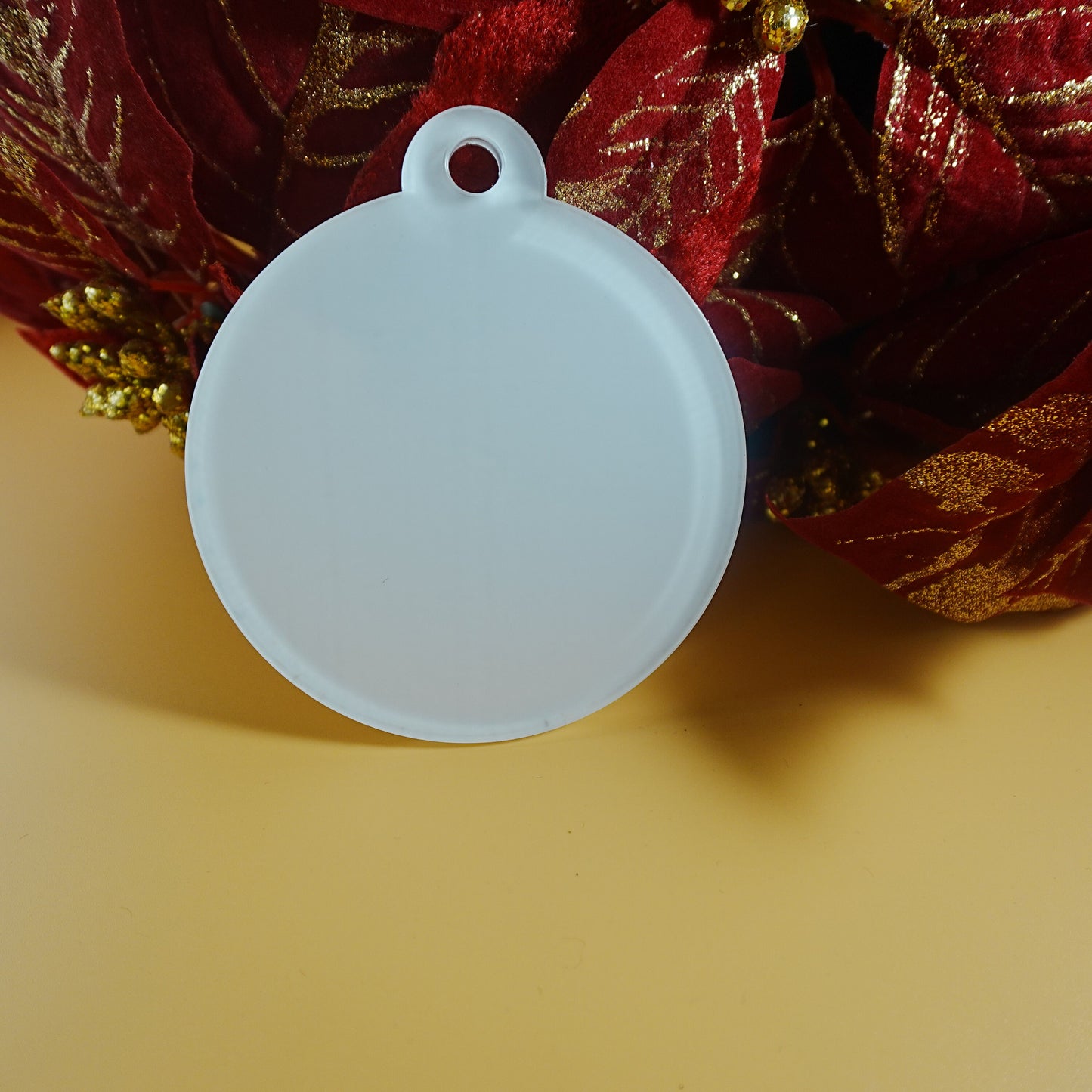Round Blank Sublimation Acrylic Ornament, Circle shape, Christmas or memorial photo ornament, craft supply, wedding/engagement/new baby gift