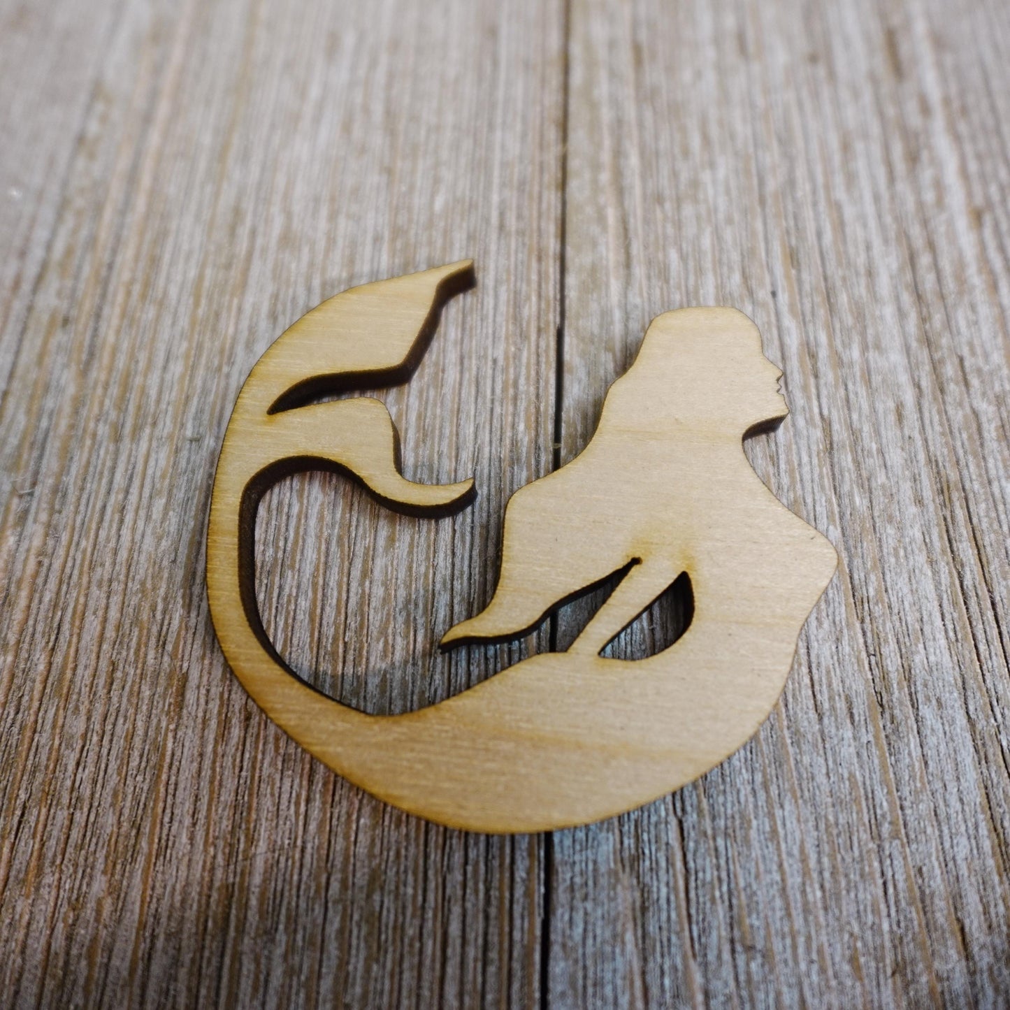 Mermaid Wood Craft Cutout, Wood Craft Supply, Unfinished Wood Blank, Laser Cut Shapes, DIY Embellishment, Ships Fast