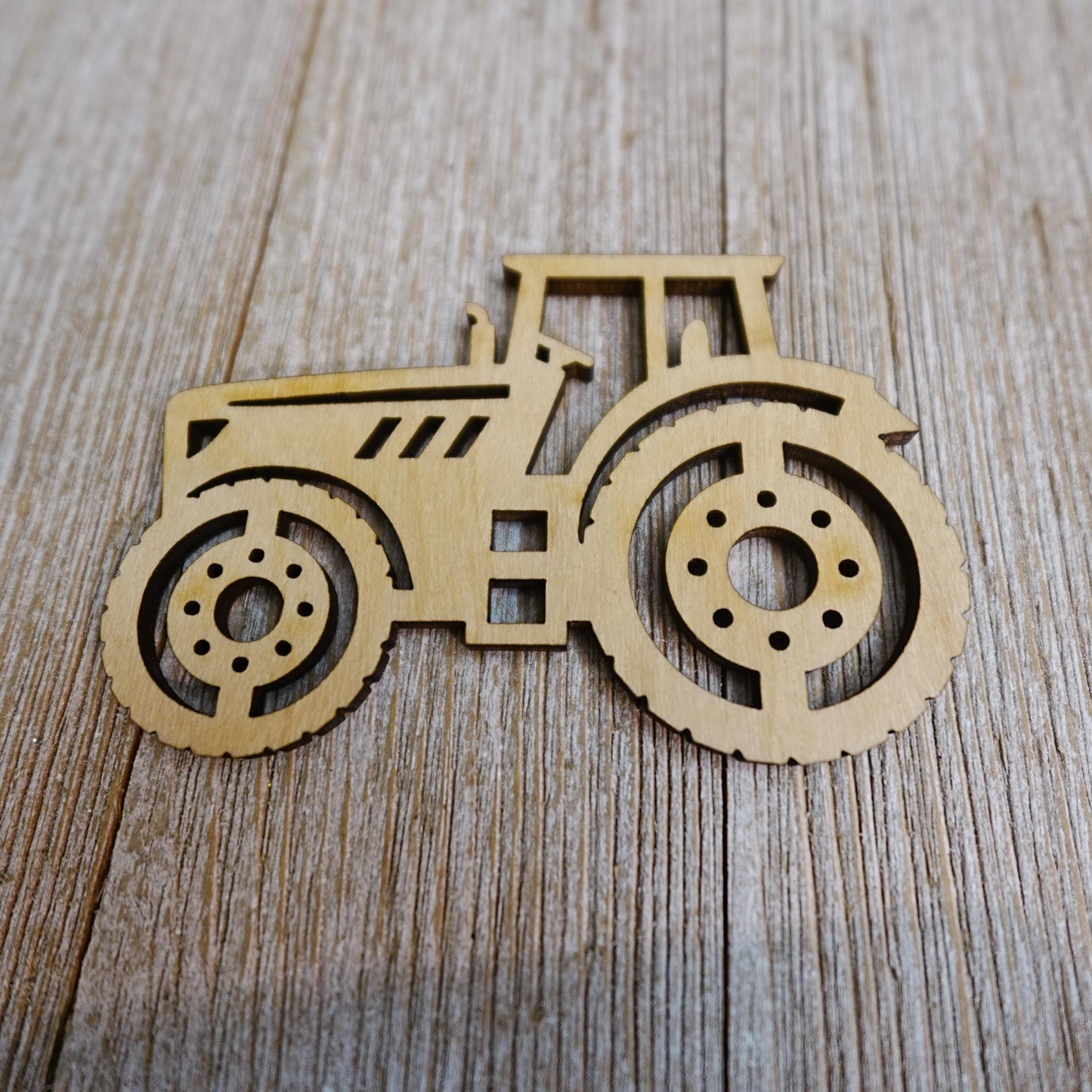 Modern Tractor Shape Wood Craft Cutout, Wood Craft Supply, Unfinished Wood Blank, Laser Cut Shapes, DIY Embellishment, Ships Fast