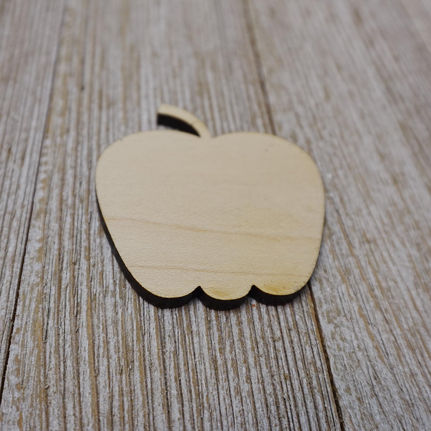 Apple Shape Wood Craft Cutout, Wood Craft Supply, Unfinished Wood Blank, Laser Cut Shapes, DIY Embellishment, Ships Fast