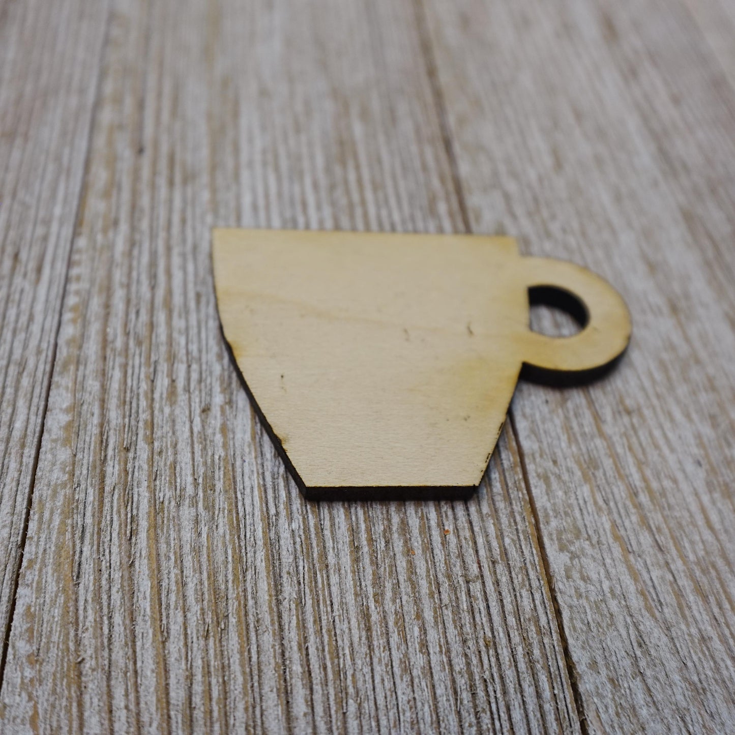 Coffee Mug Shape Wood Craft Cutout, Wood Craft Supply, Unfinished Wood Blank, Laser Cut Shapes, DIY Embellishment, Ships Fast