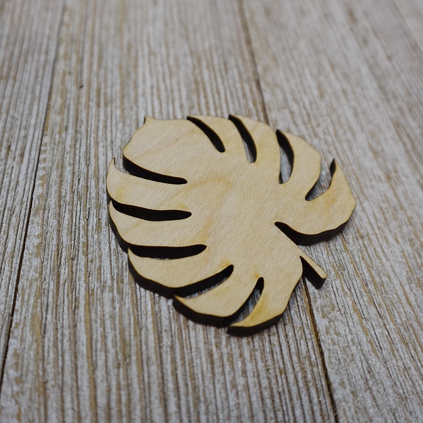 Monstera Leaf Wood Craft Cutout, Wood Craft Supply, Unfinished Wood Blank, Laser Cut Shapes, DIY Embellishment, Ships Fast