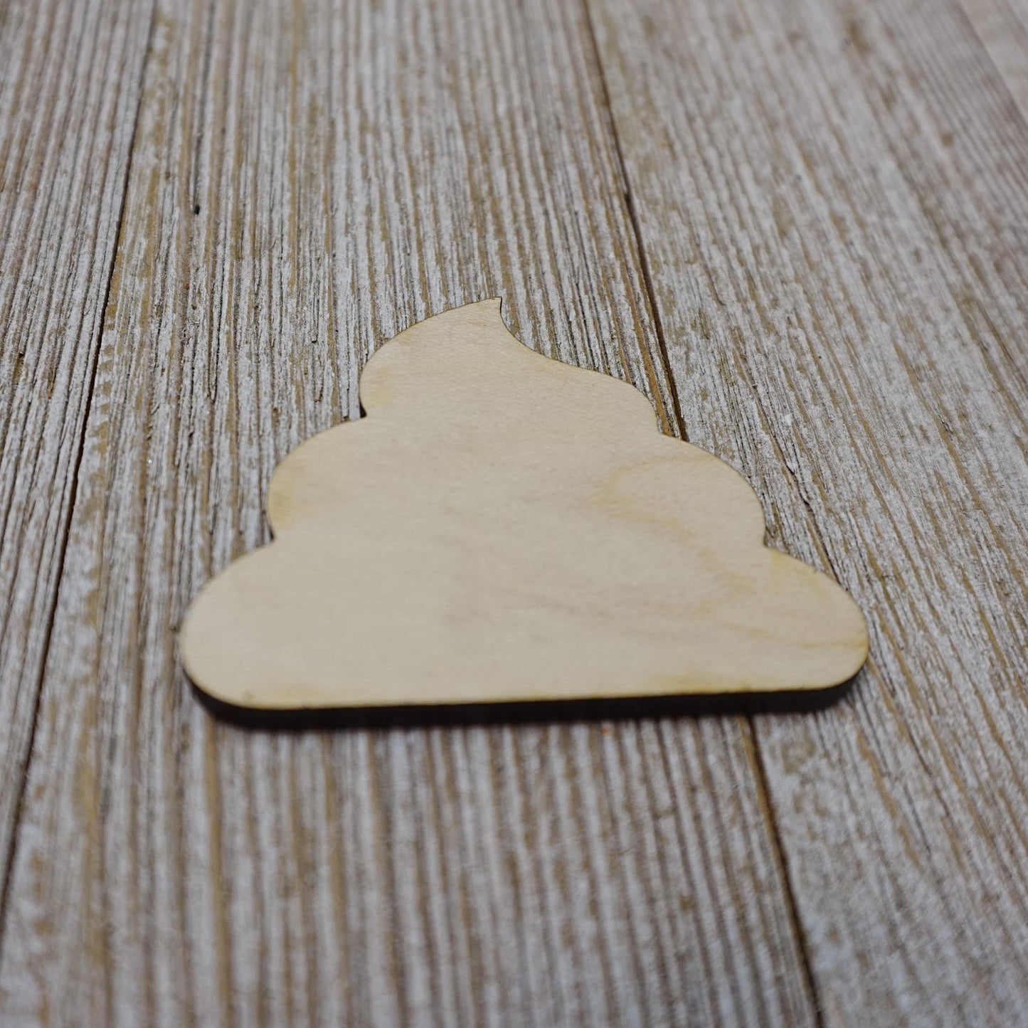 Poop Shape Wood Craft Cutout, Wood Craft Supply, Unfinished Wood Blank, Laser Cut Shapes, DIY Embellishment, Ships Fast
