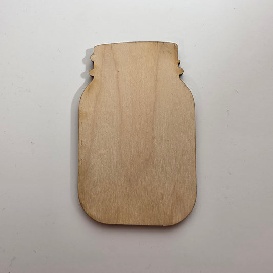 Mason Jar Wood Craft Cutout, Wood Craft Supply, Unfinished Wood Blank, DIY Embellishment, Ships Fast