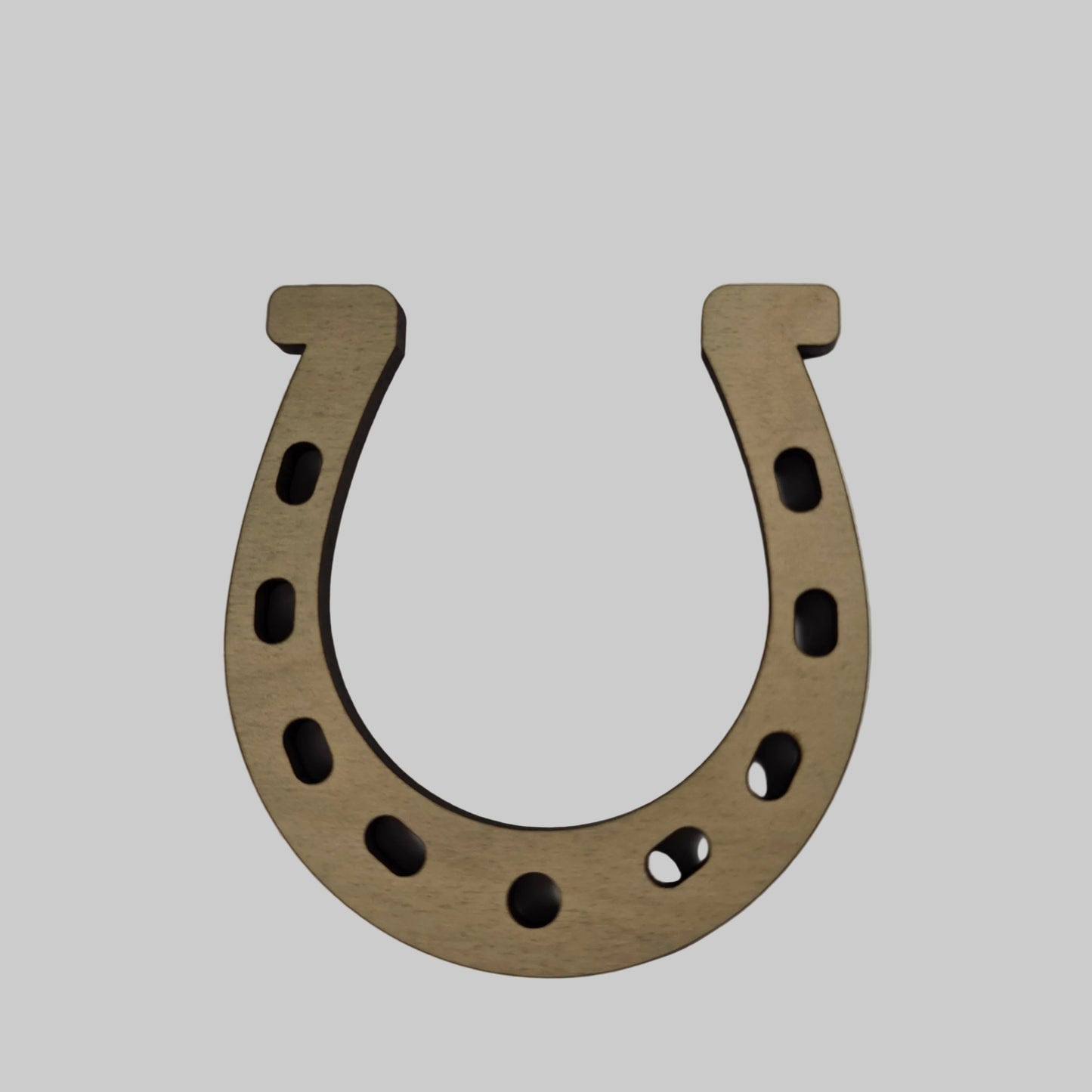 Wooden horseshoe on a white background