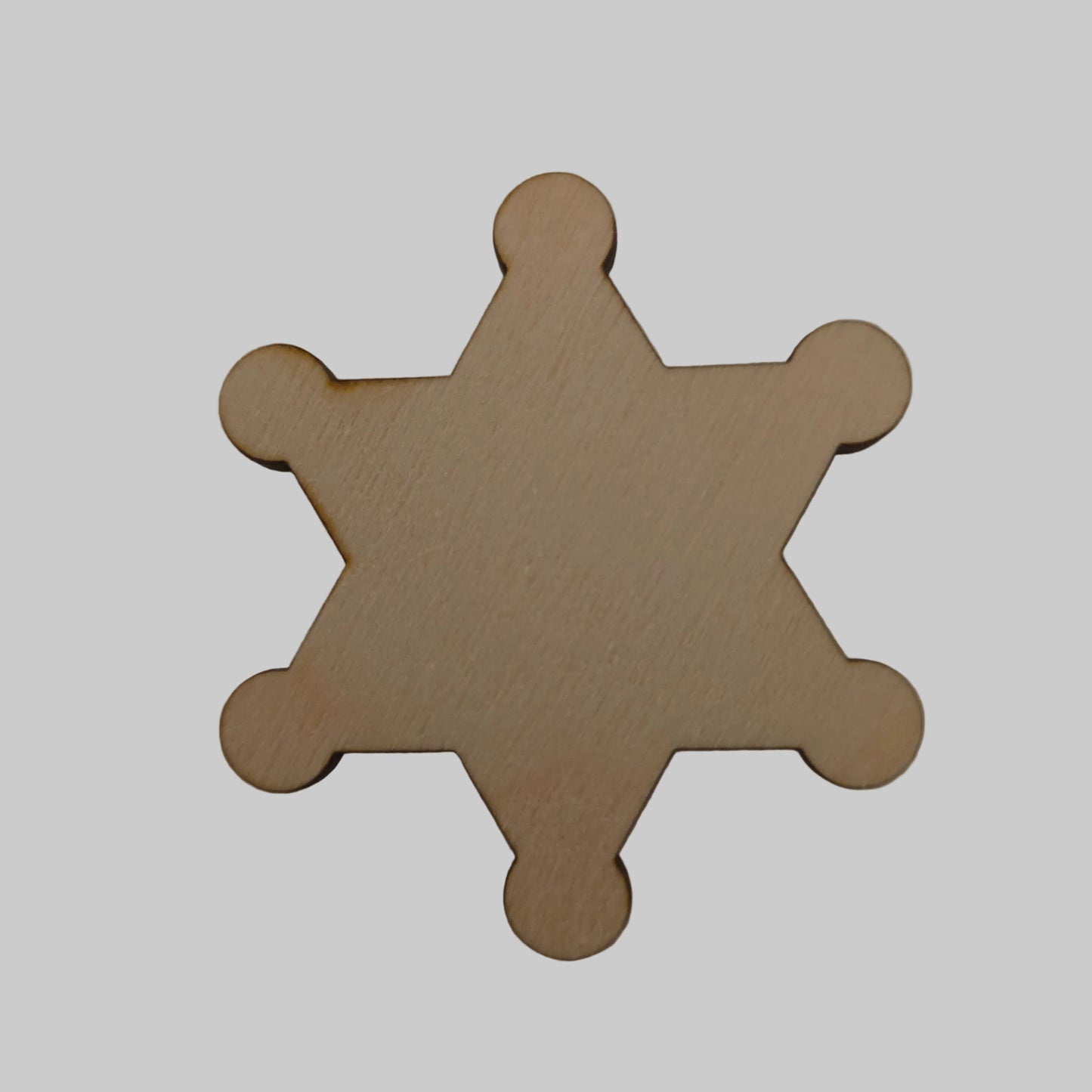 Sherriff Badge  Shape Wood Craft Cutout, Wood Craft Supply, Unfinished Wood Blank, DIY Embellishment, Ships Fast