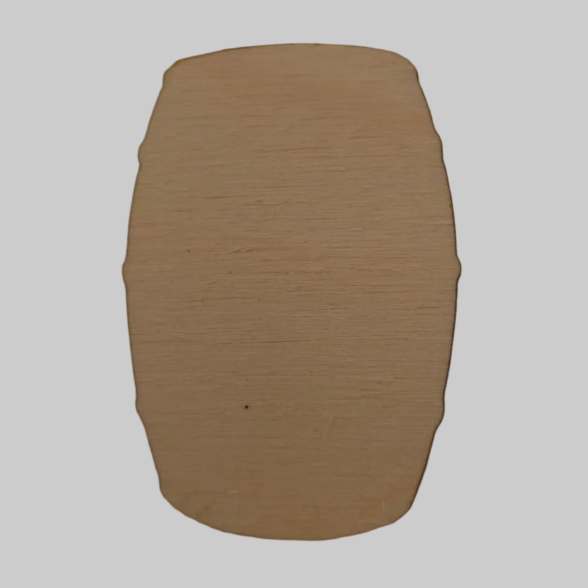 Wood barrel shaped object on a beige background