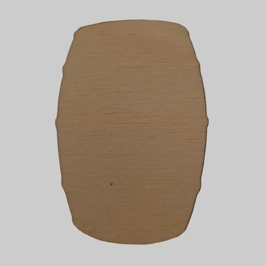 Wood barrel shaped object on a beige background