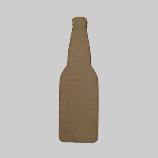 Wood beer shaped object on a light gray background