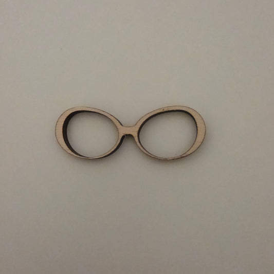 Eyeglass shape Wood Craft Cutout, Wood Craft Supply, Unfinished Wood Blank, DIY Embellishment, Ships Fast