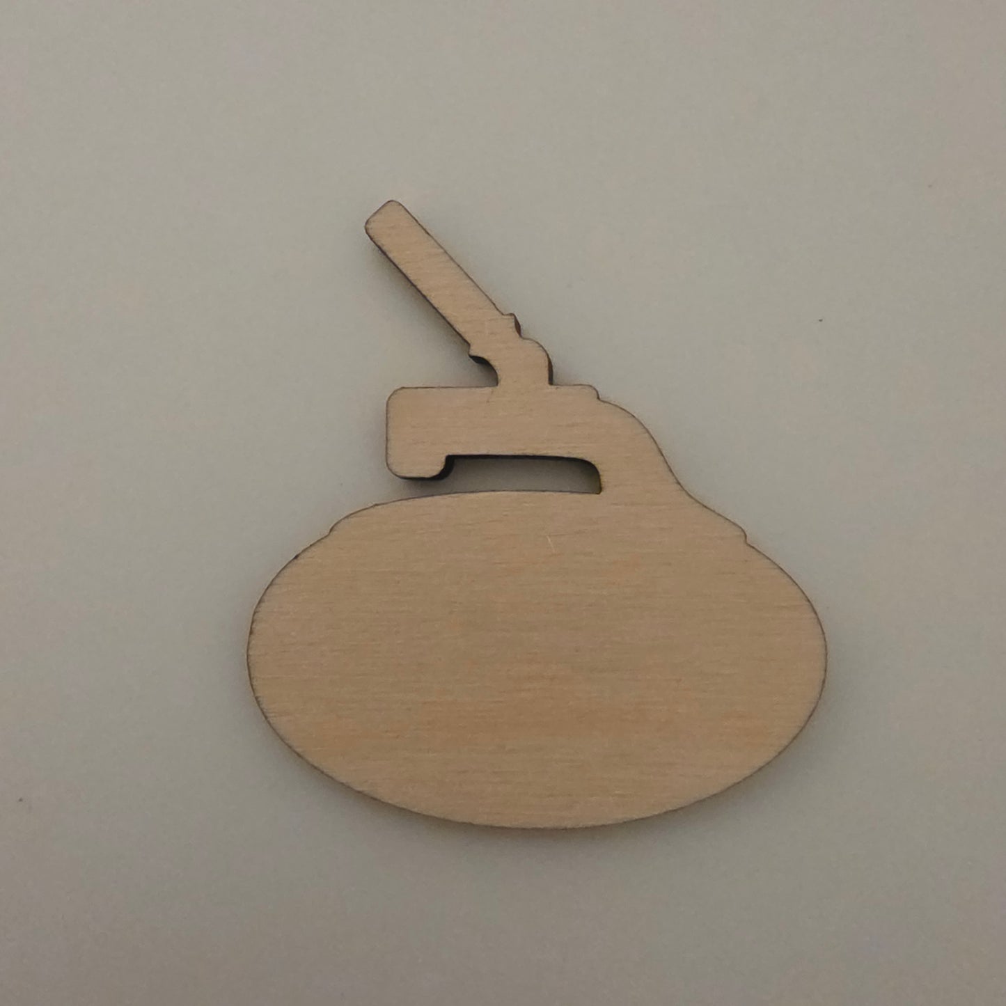 Curling Rock Wood Craft Cutout, Wood Craft Supply, Unfinished Wood Blank, DIY Embellishment, Ships Fast