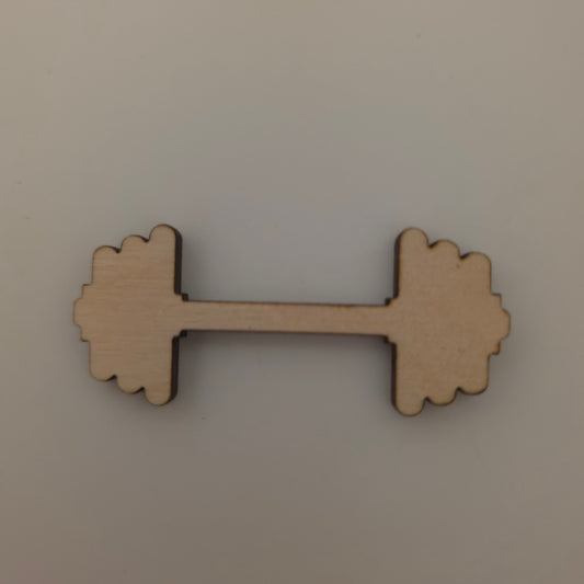 Barbell shape Wood Craft Cutout, Wood Craft Supply, Unfinished Wood Blank, DIY Embellishment, Ships Fast