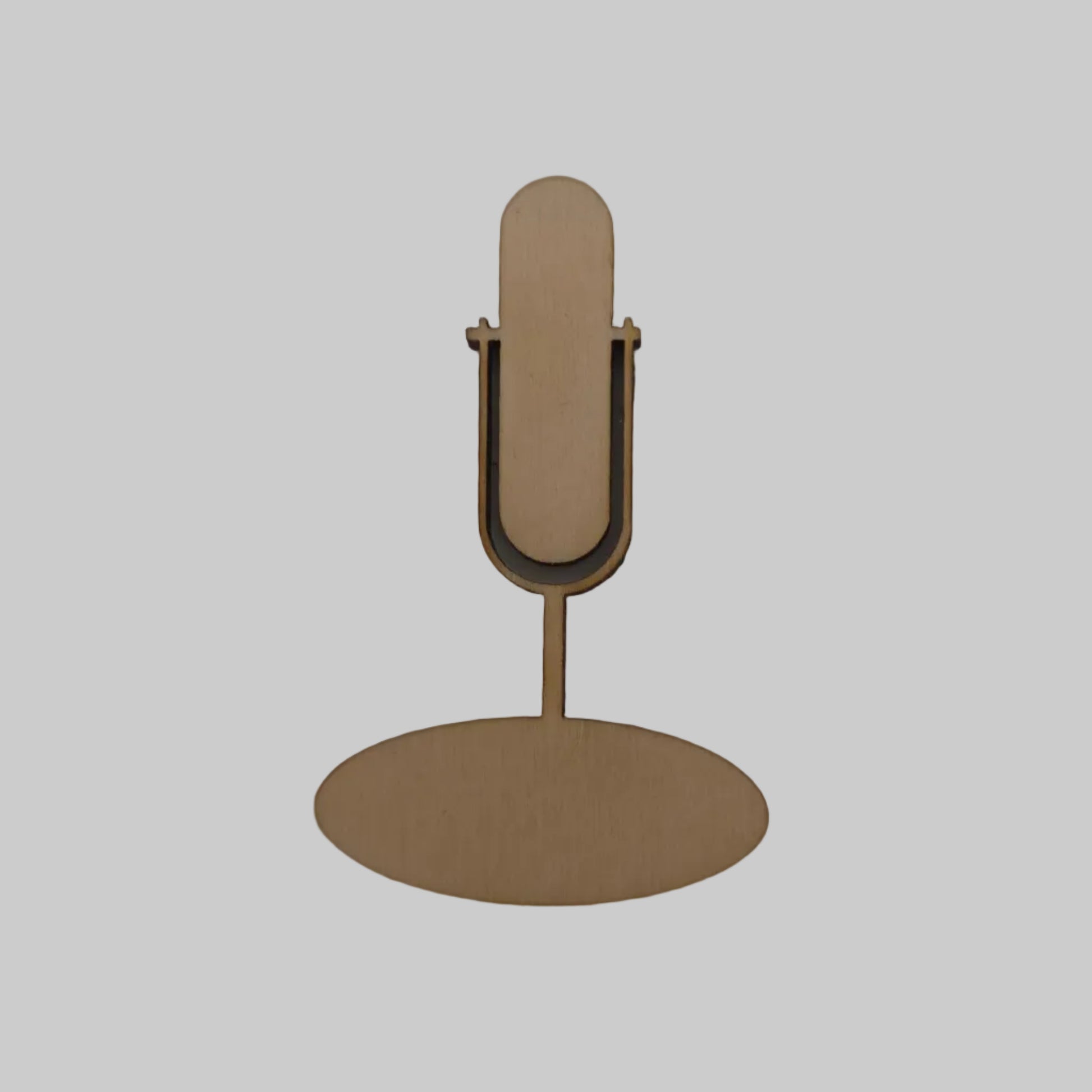 Wood microphone on a plain background