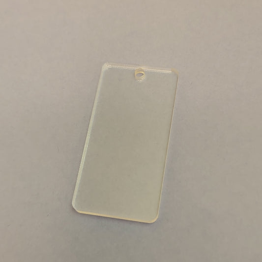 Clear cast acrylic rectangle shaped blank 1/8" (3 mm) 6 inch tall by 1 inch wide with hole or without