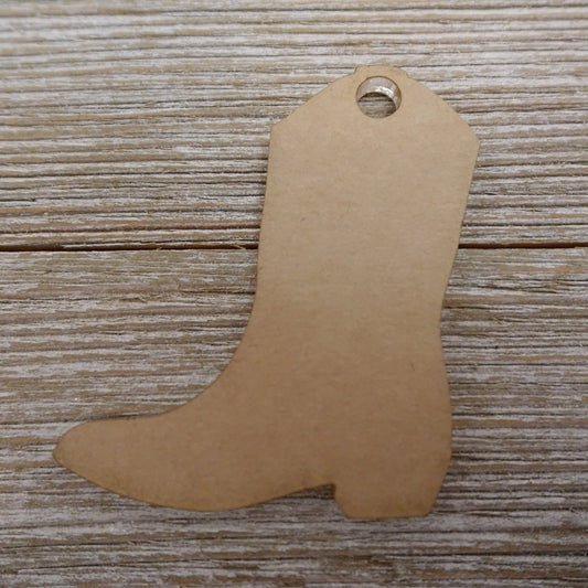 Clear Acrylic Cowboy Boot Shaped Craft Blank