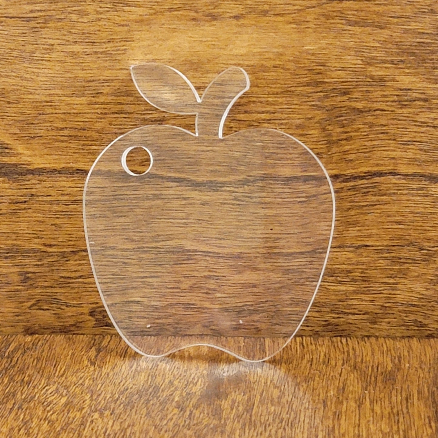 Clear cast acrylic apple shaped blank 1/8" (3 mm)/keychains blank /cricut craft blank supply/DIY jewelry blank /with+/-hole / ships quick