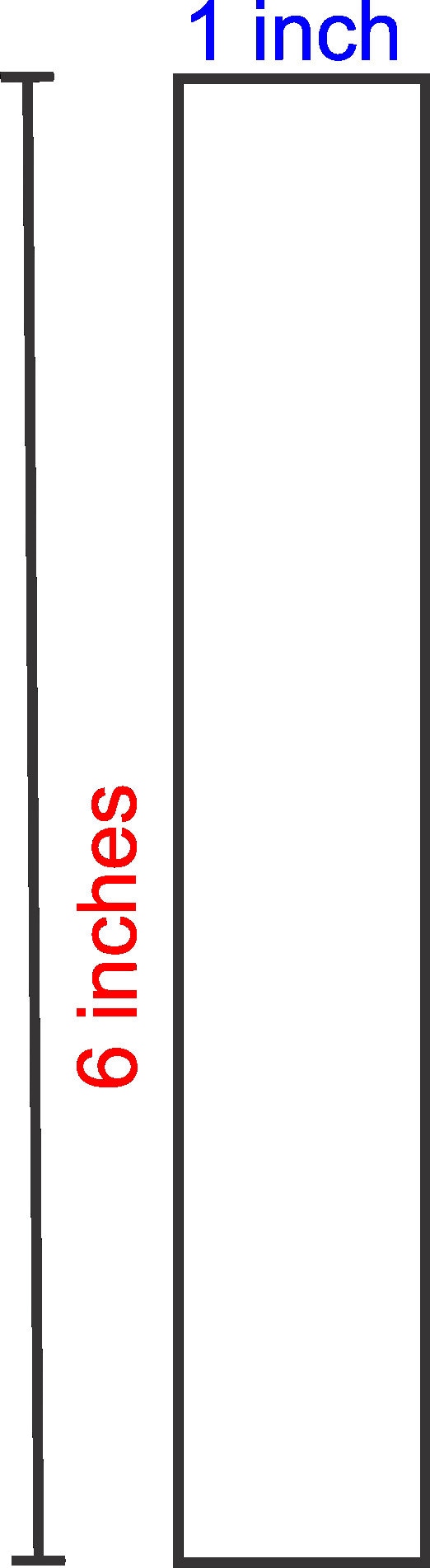 Clear cast acrylic rectangle shaped blank 1/8" (3 mm) 6 inch tall by 1 inch wide with hole or without