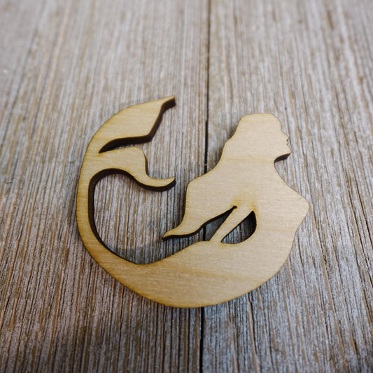 Mermaid Wood Craft Cutout, Wood Craft Supply, Unfinished Wood Blank, Laser Cut Shapes, DIY Embellishment, Ships Fast