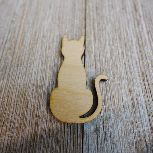 Sitting Cat Wood Craft Cutout, Wood Craft Supply, Unfinished Wood Blank, Laser Cut Shapes, DIY Embellishment, Ships Fast