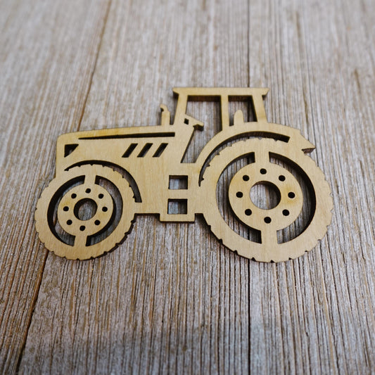 Modern Tractor Shape Wood Craft Cutout, Wood Craft Supply, Unfinished Wood Blank, Laser Cut Shapes, DIY Embellishment, Ships Fast