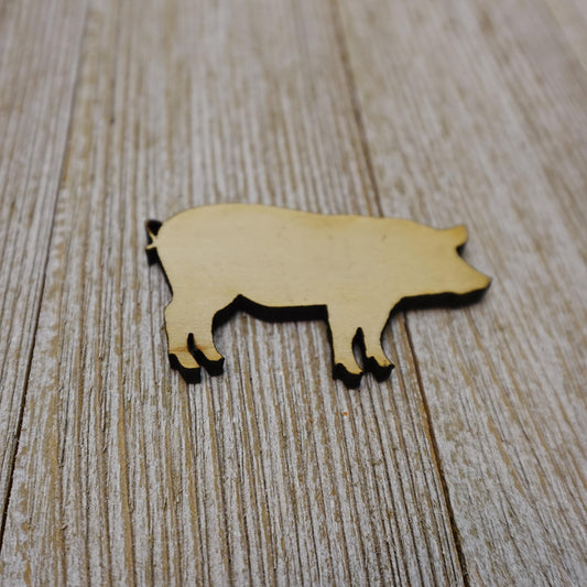 Pig Shape Wood Craft Cutout, Wood Craft Supply, Unfinished Wood Blank, Laser Cut Shapes, DIY Embellishment, Ships Fast