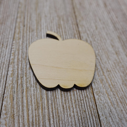 Apple Shape Wood Craft Cutout, Wood Craft Supply, Unfinished Wood Blank, Laser Cut Shapes, DIY Embellishment, Ships Fast
