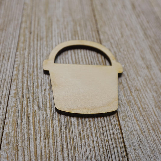 Bucket Shape Wood Craft Cutout, Wood Craft Supply, Unfinished Wood Blank, Laser Cut Shapes, DIY Embellishment, Ships Fast