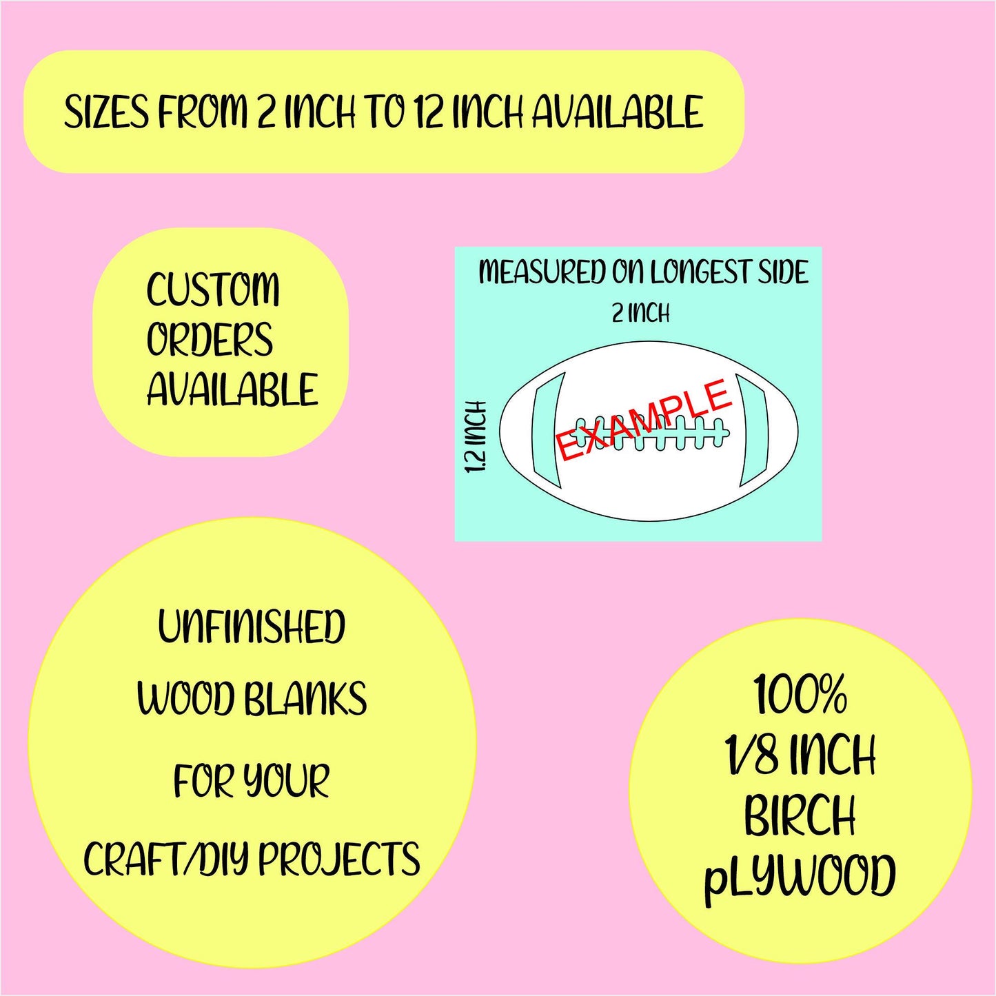 Balloon Shape Wood Craft Cutout, Wood Craft Supply, Unfinished Wood Blank, Laser Cut Shapes, DIY Embellishment, Ships Fast