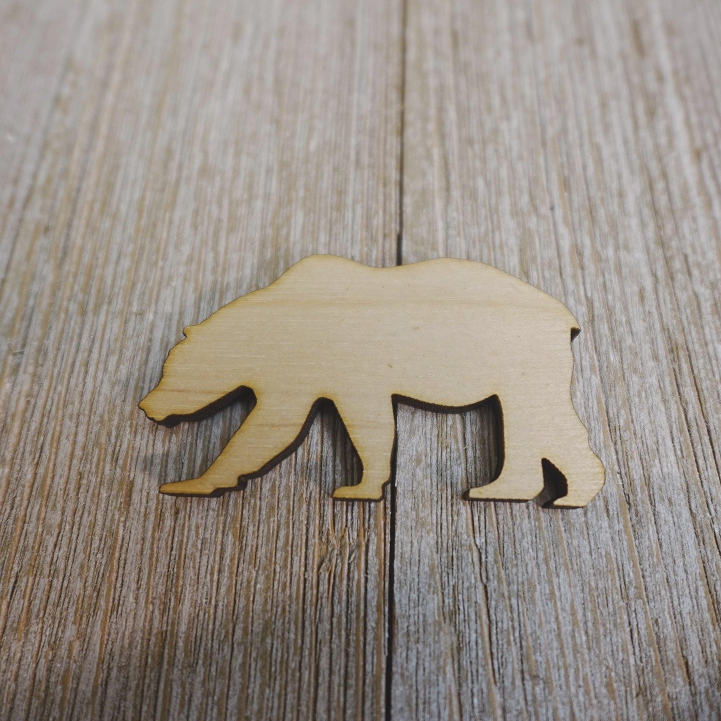 Bear Wood Craft Cutout, Wood Craft Supply, Unfinished Wood Blank, Laser Cut Wooden Animal Shapes, DIY Embellishment, Ships Fast