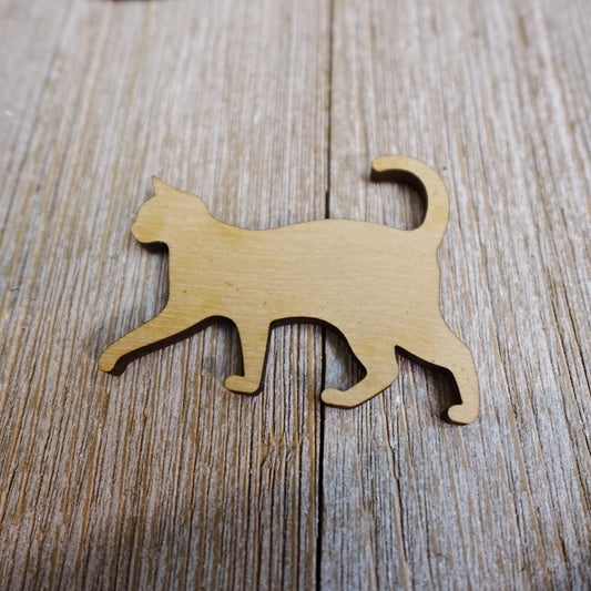 Cat Wood Craft Cutout, Wood Craft Supply, Unfinished Wood Blank, Laser Cut sport Shapes, DIY Embellishment, Ships Fast