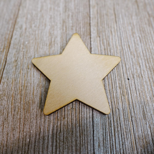 Star shape Wood Craft Cutout, Wood Craft Supply, Unfinished Wood Blank, Laser Cut Shapes, DIY Embellishment, Ships Fast