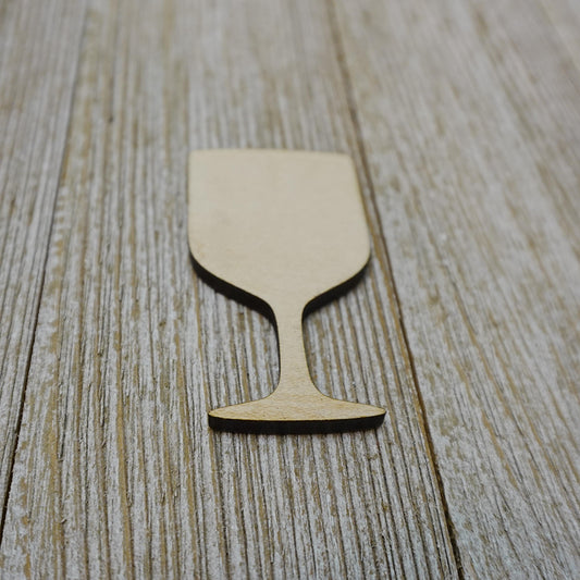 Wine Glass Wood Craft Cutout, Wood Craft Supply, Unfinished Wood Blank, Laser Cut Shapes, DIY Embellishment, Ships Fast