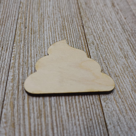 Poop Shape Wood Craft Cutout, Wood Craft Supply, Unfinished Wood Blank, Laser Cut Shapes, DIY Embellishment, Ships Fast