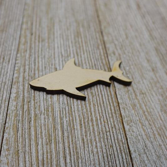 Shark Shape Wood Craft Cutout, Wood Craft Supply, Unfinished Wood Blank, Laser Cut Shapes, DIY Embellishment, Ships Fast